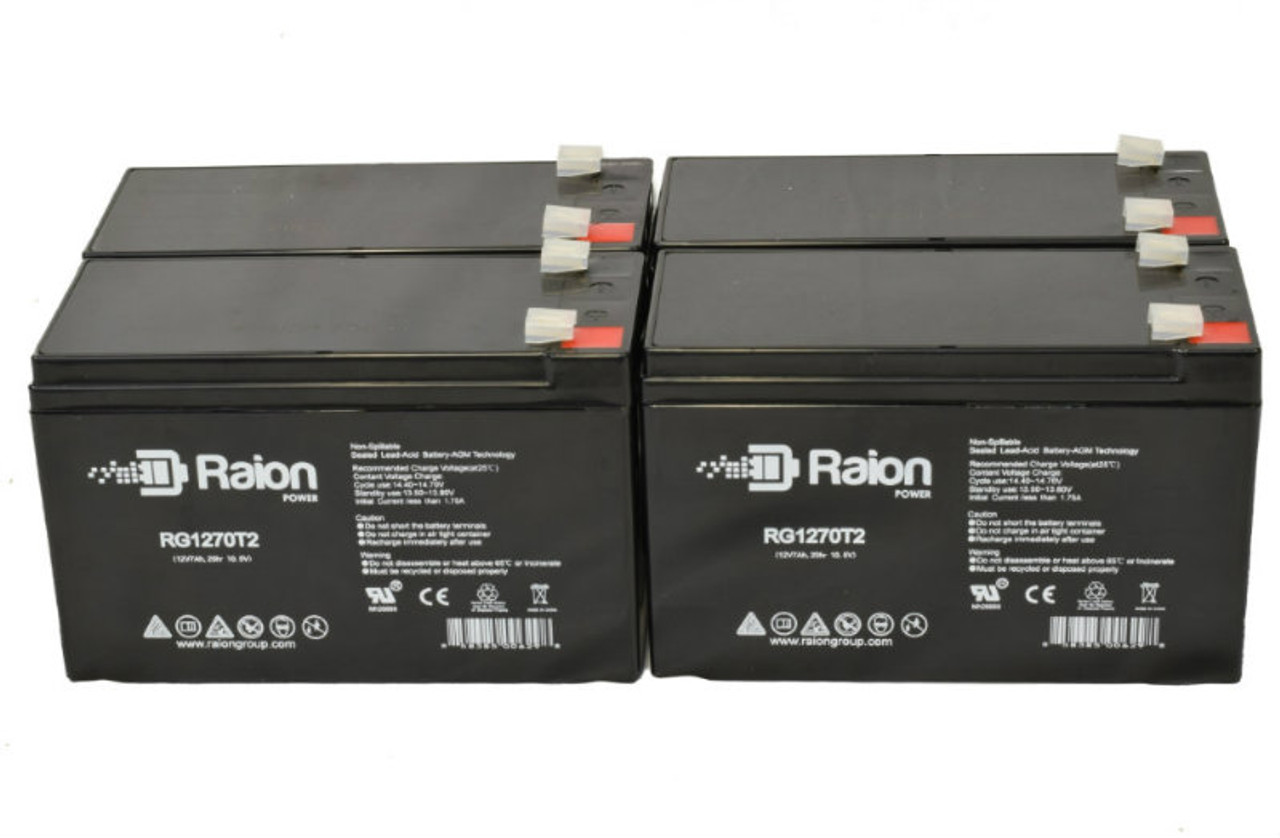 Raion Power Replacement 12V 7Ah Fire Alarm Control Panel Battery for Altronix AL400ULX - 4 Pack