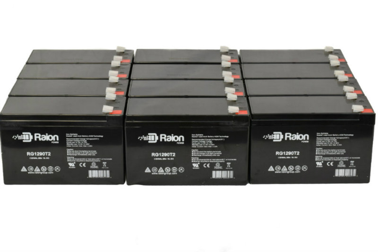 Raion Power Replacement 12V 9Ah Fire Alarm Control Panel Battery for Potter Electric PFC-5002RG1290T2 - 12 Pack