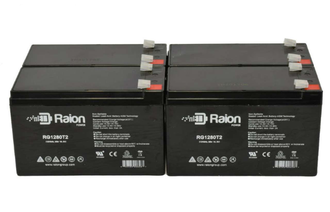 Raion Power Replacement 12V 8Ah RG1280T1 Battery for Varidyne Vacuum 50022E - 4 Pack