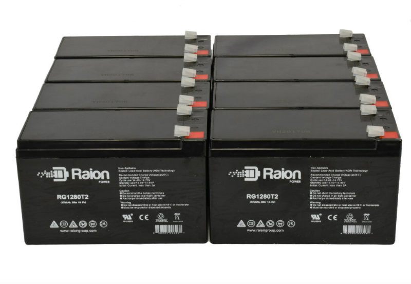 Raion Power Replacement 12V 8Ah RG1280T2 Battery for Laerdal Heart Aid 95 - 8 Pack