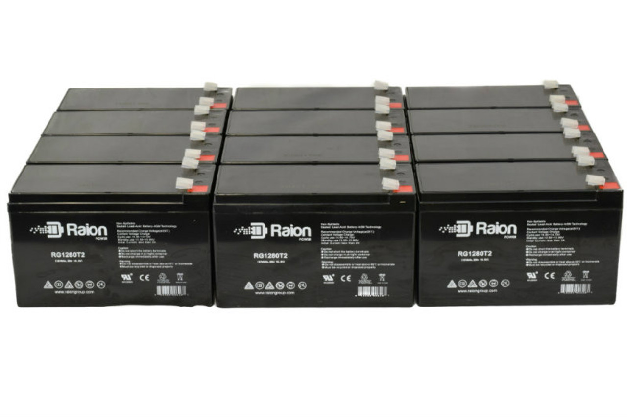 Raion Power Replacement 12V 8Ah RG1280T2 Battery for Medasonics Inc. Medacord Doppler - 12 Pack