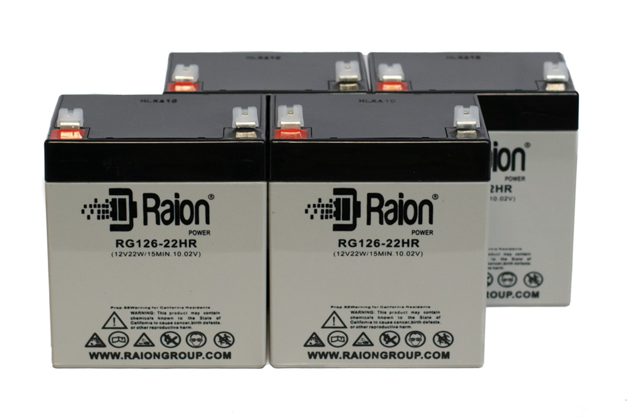 Raion Power RG126-22HR 12V 5.5Ah Replacement UPS Battery Cartridge for Liebert 500VA GXT4-500RT120 - 4 Pack