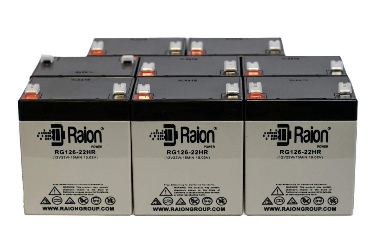Raion Power RG126-22HR 12V 5.5Ah Replacement UPS Battery Cartridge for ONEAC ON2000XAU-TN - 8 Pack