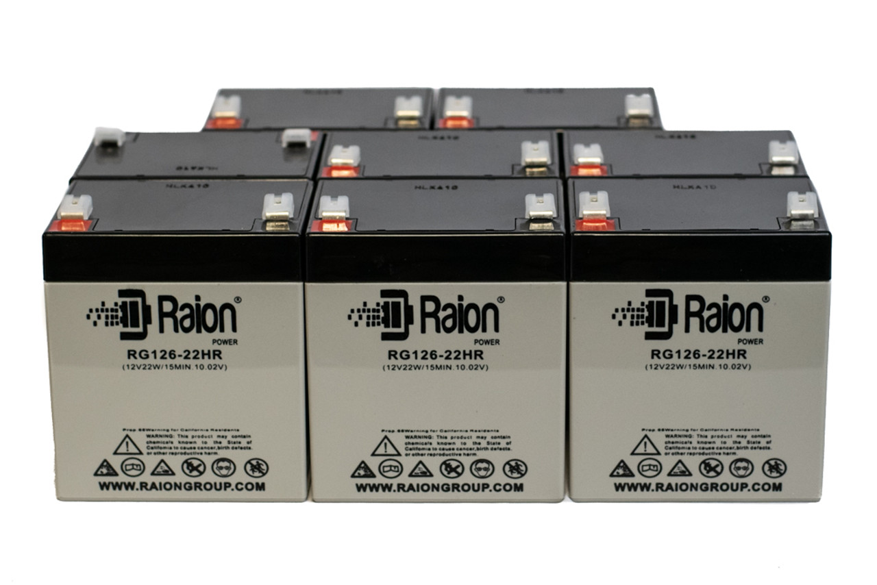 Raion Power RG126-22HR 12V 5.5Ah Replacement UPS Battery Cartridge for Tripp Lite SmartPro 120V 3kVA 2.88kW SMART3000RMXL2U - 8 Pack