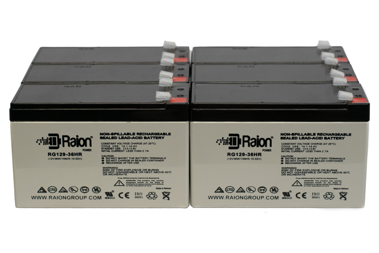 Raion Power 12V 7.5Ah High Rate Discharge UPS Batteries for bXterra SP2200LCDRT2U - 6 Pack