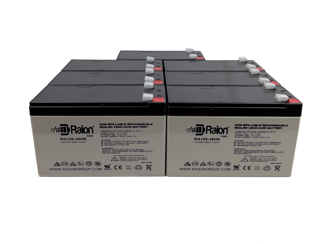 Raion Power RG129-36HR High Rate Replacement 12V 9Ah Battery - 7 Pack