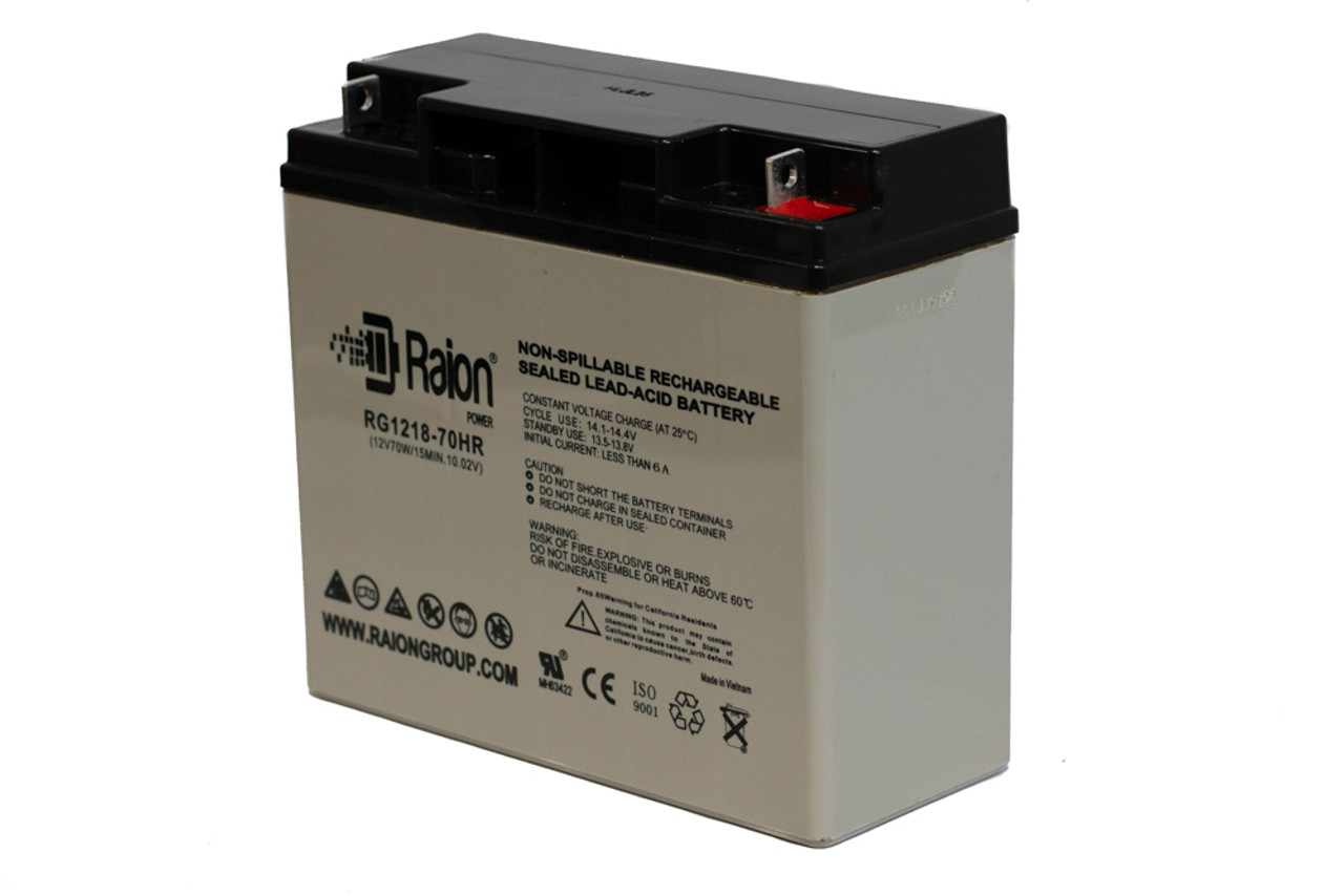 Raion Power RG1218-70HR 12V 18Ah Replacement UPS Battery Cartridge for Clary UPS23K1GSBSR