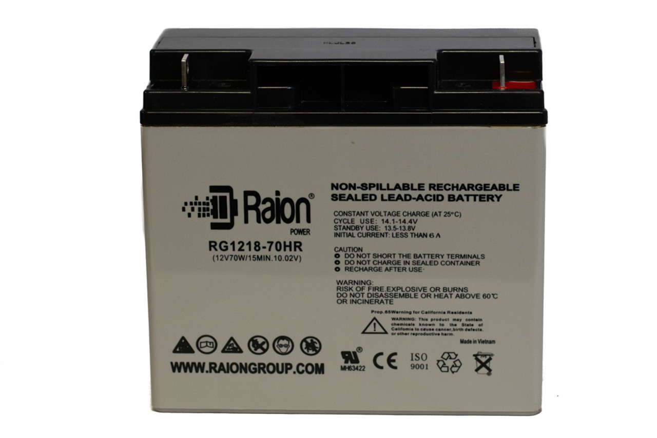 Raion Power RG1218-70HR Replacement High Rate Battery Cartridge for Clary UPS23K1GSBSR