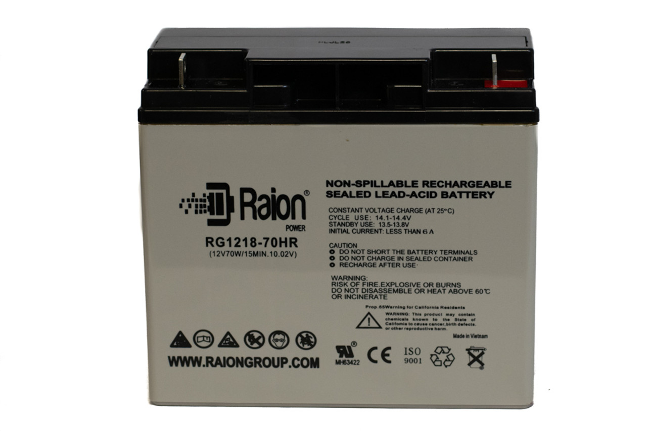 Raion Power RG1218-70HR Replacement High Rate Battery Cartridge for Clary UPS11K1GSBS