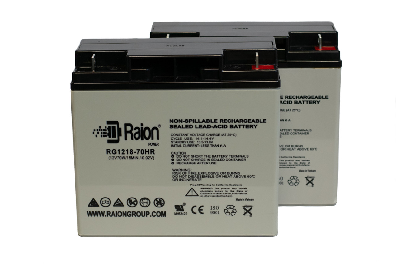 Raion Power RG1218-70HR 12V 18Ah Replacement UPS Battery for Best Power LI 1420 (Fortress II) - 2 Pack