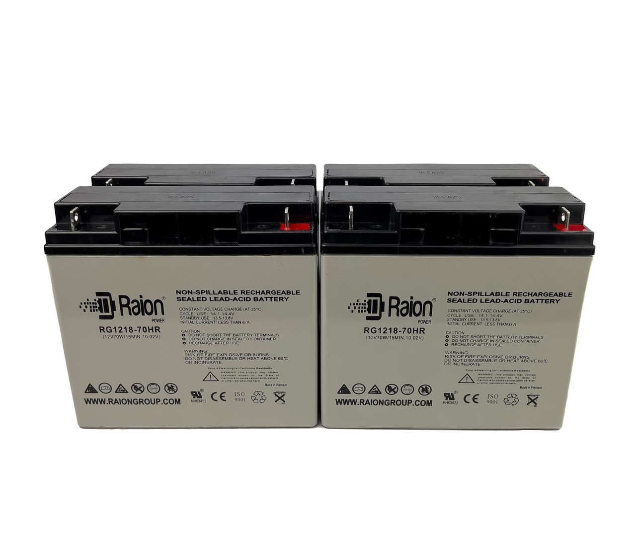 Raion Power RG1218-70HR 12V 18Ah Replacement UPS Battery for Alpha Technologies AS 1500 - 4 Pack