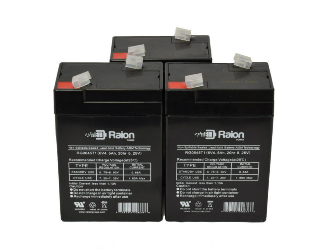 Raion Power 6V 4.5Ah Replacement Emergency Light Battery for ELS ELS EDS640F - 3 Pack