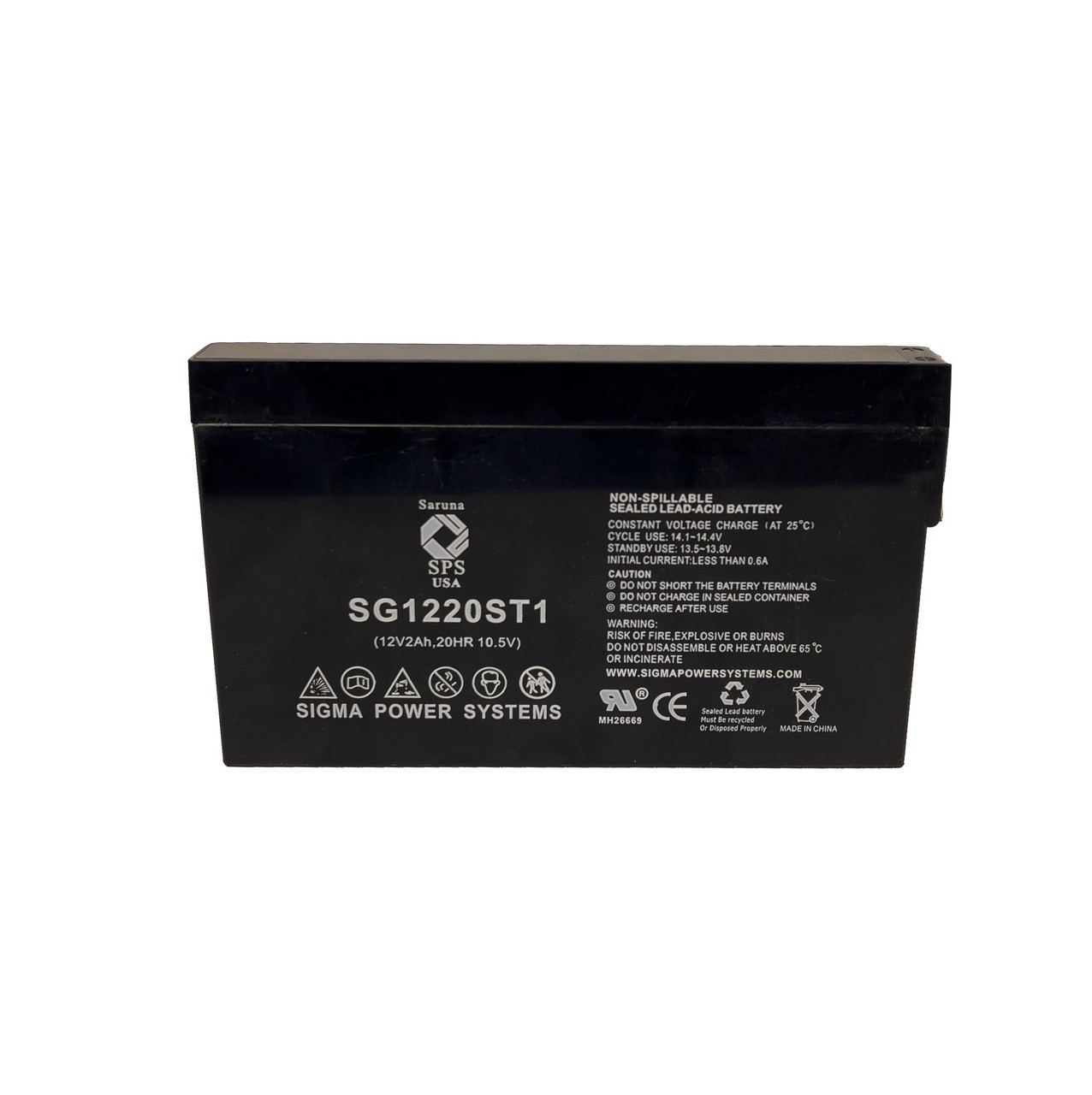Raion Power RG1220ST1 12V 2Ah Compatible Replacement Battery for DET Power SJ12V2Ah-M