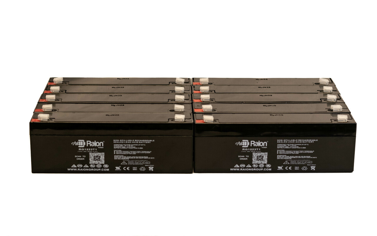 Raion Power 12V 2.3Ah RG1223T1 Compatible Replacement Battery for Douglas DG12-2F - 10 Pack