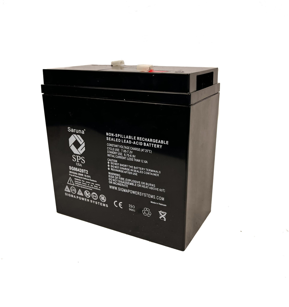 Raion Power 6V 42Ah Non-Spillable Replacement Battery for Powertron PT36-6-NB