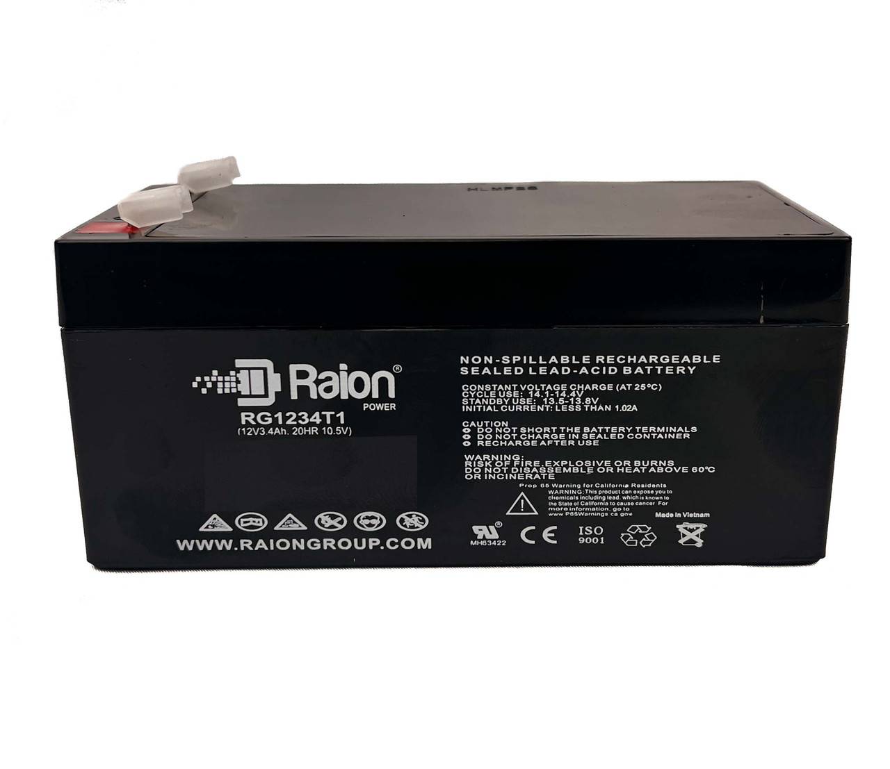 Raion Power RG1234T1 Rechargeable Compatible Replacement Battery for Amptek AT12-3.3