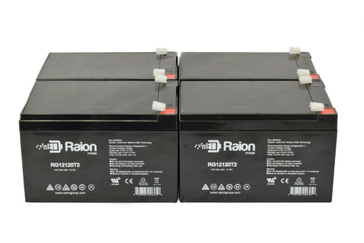 Raion Power 12V 12Ah Non-Spillable Compatible Replacement Battery for GP DC12-12 - (4 Pack)