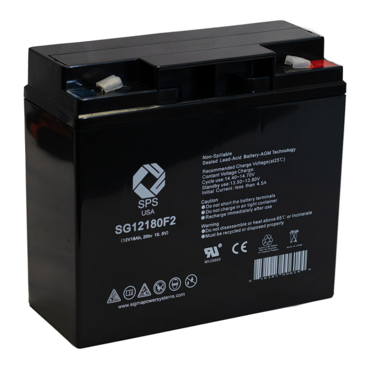 Raion Power RG12180T2 12V 18Ah Lead Acid Battery for Sentry Battery PM12180-F2