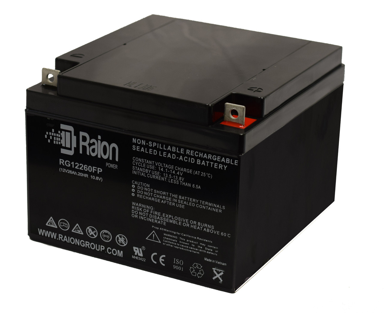 Raion Power Replacement 12V 26Ah Battery for Furukawa FLH12240L - 1 Pack