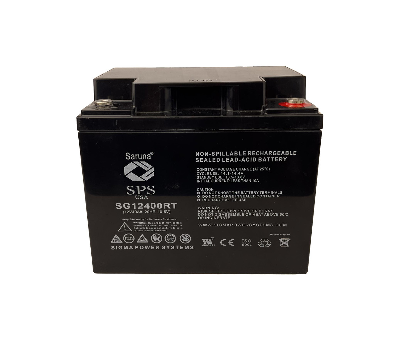 Raion Power RG12400RT 12V 40Ah Lead Acid Battery for Duracell DURA12-44C/FR