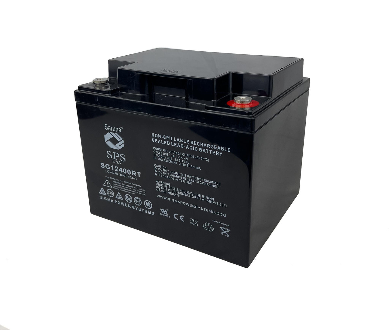 Raion Power Replacement 12V 40Ah Battery for KRAFT VRLA 12V40 - 1 Pack
