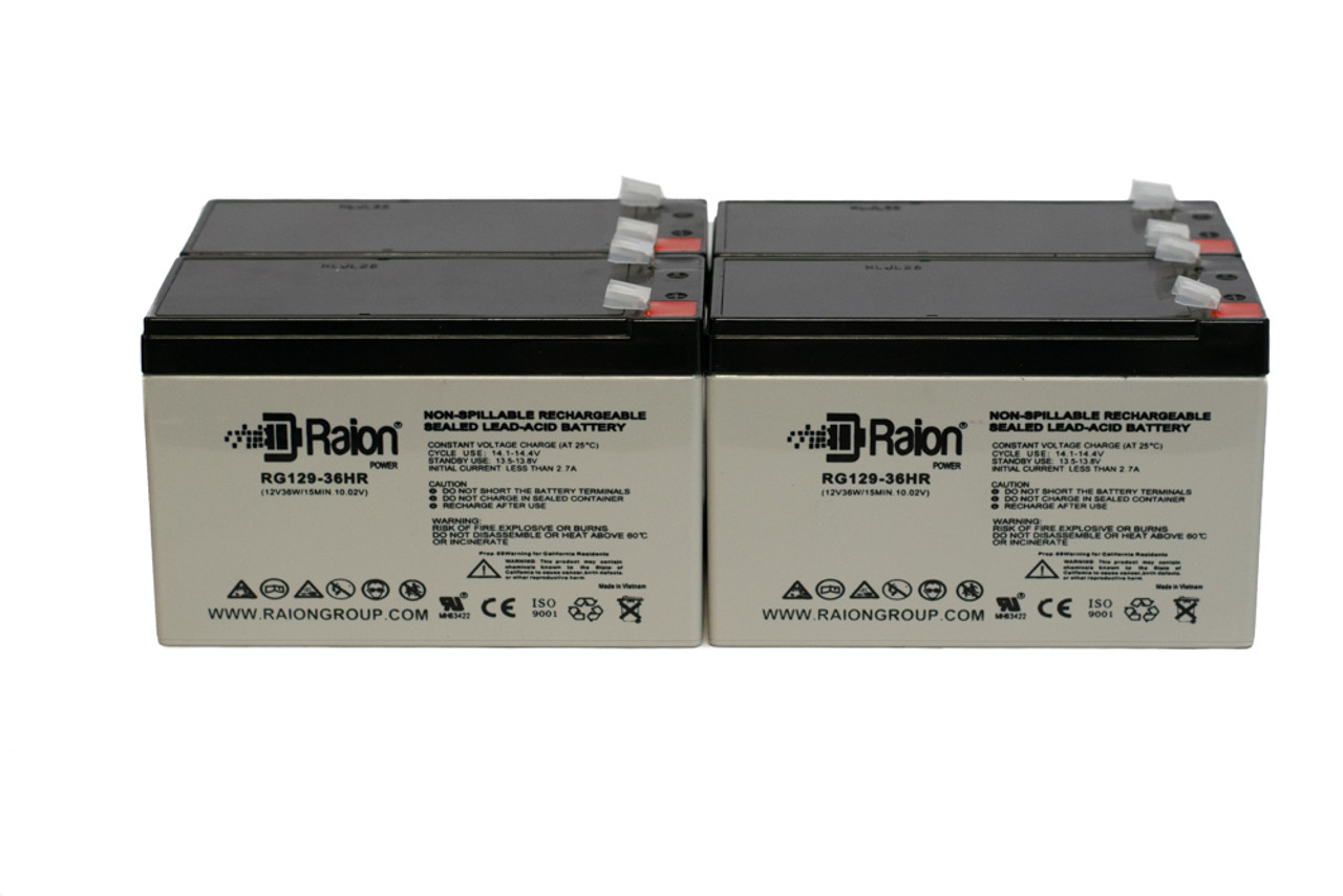 Raion Power RG129-36HR 36W High Rate Replacement 12V 9Ah Battery - 4 Pack