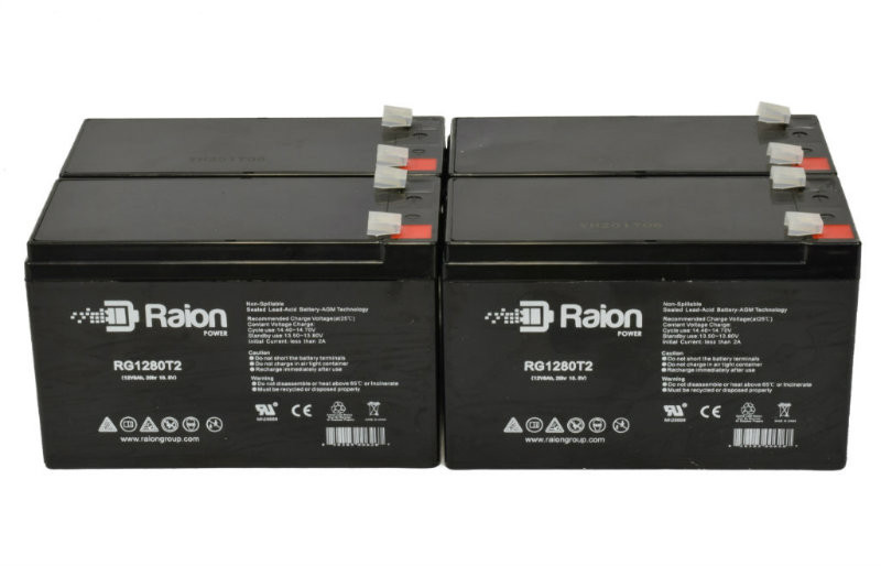 Raion Power Replacement 12V 8Ah Battery for KIJO JS12-8 - 4 Pack