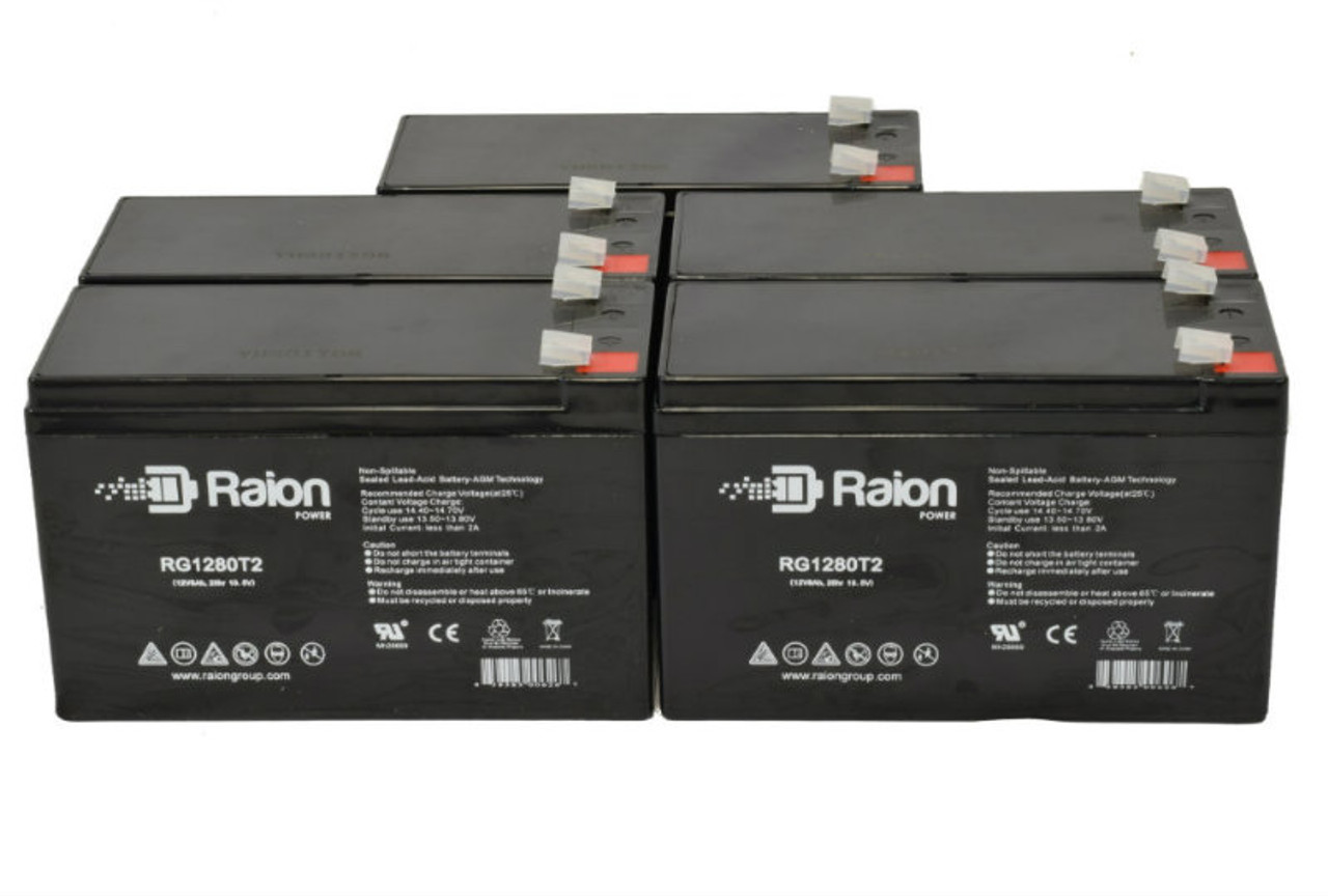 Raion Power Replacement 12V 8Ah Battery for Dongjin DJ12-8.0 - 5 Pack