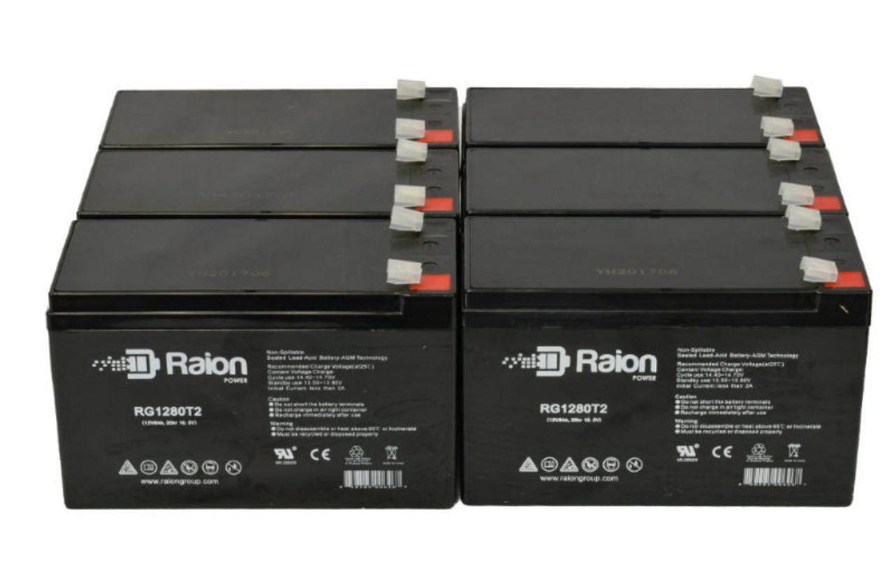 Raion Power Replacement 12V 8Ah Battery for ExpertPower EXP1280 - 6 Pack