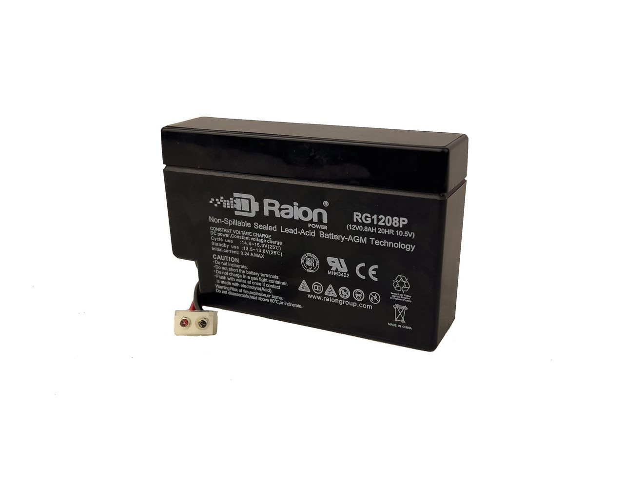 Raion Power RG1208P Replacement Battery for MaxPower NP0.8-12