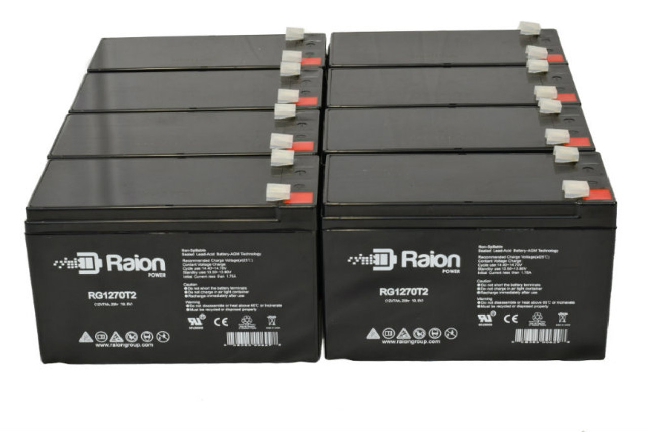 Raion Power Replacement 12V 7Ah Battery for Peak Energy PK12V7.2F2 - 8 Pack