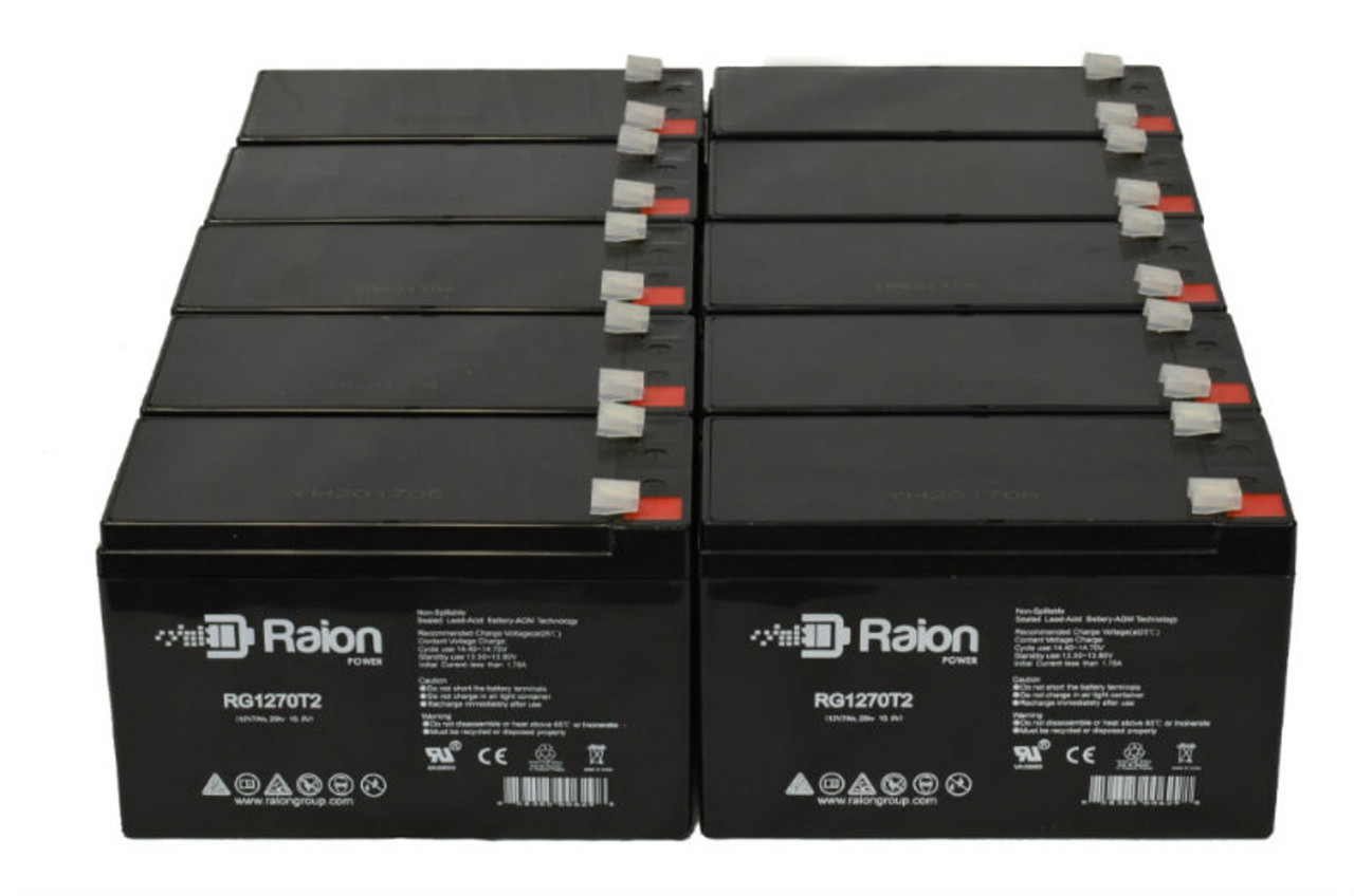 Raion Power Replacement 12V 7Ah Battery for Black Box BAT/BBB7.2 - 10 Pack