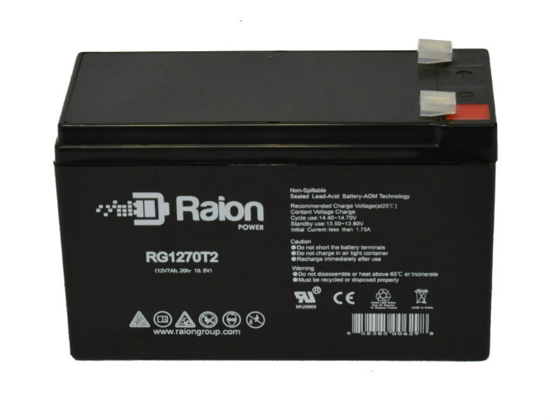 Raion Power RG1270T1 12V 7Ah Lead Acid Battery for SES BT7-12 F1
