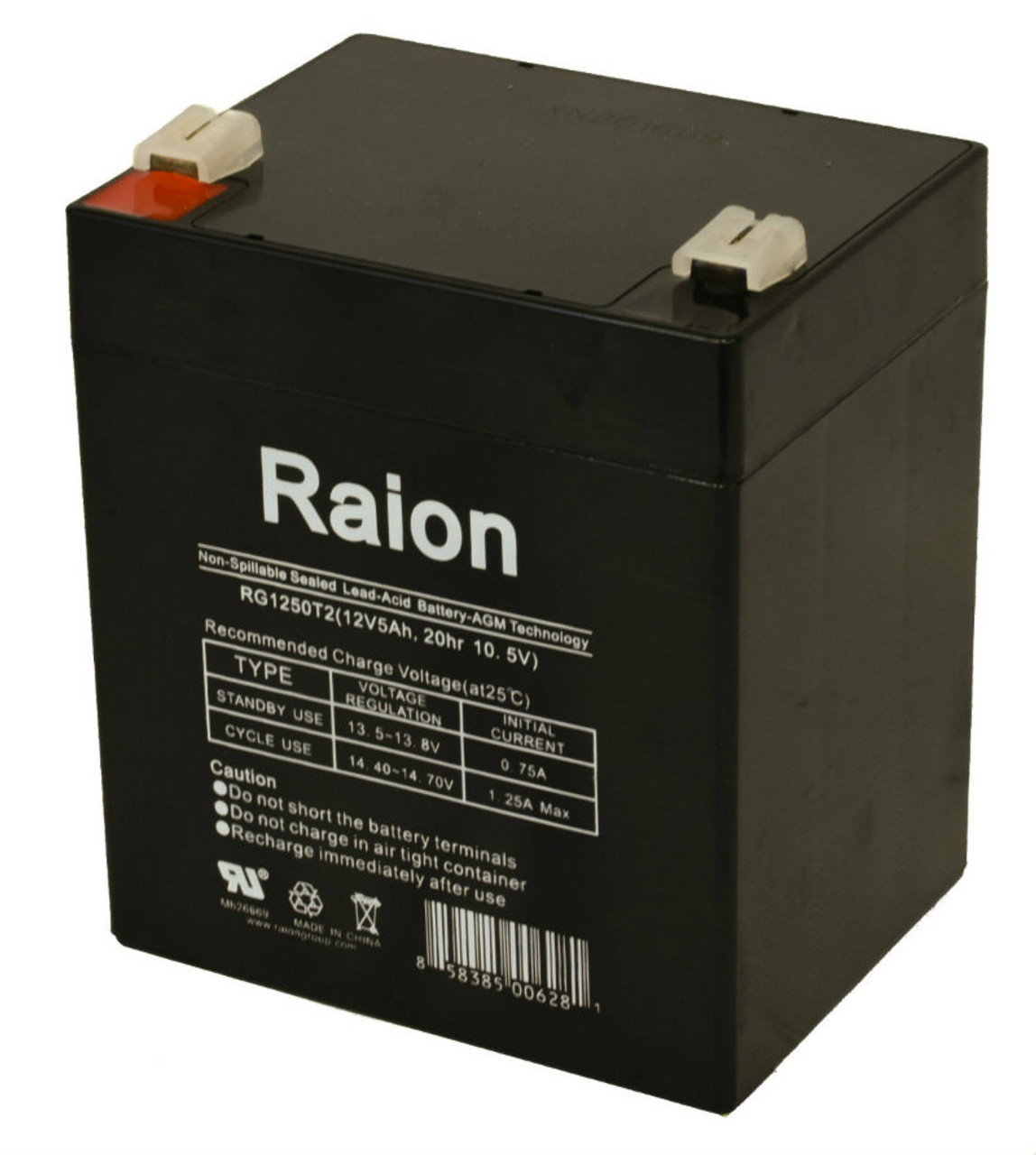 Raion Power 12V 5Ah SLA Battery With T1 Terminals For Canbat CHR5.4-12