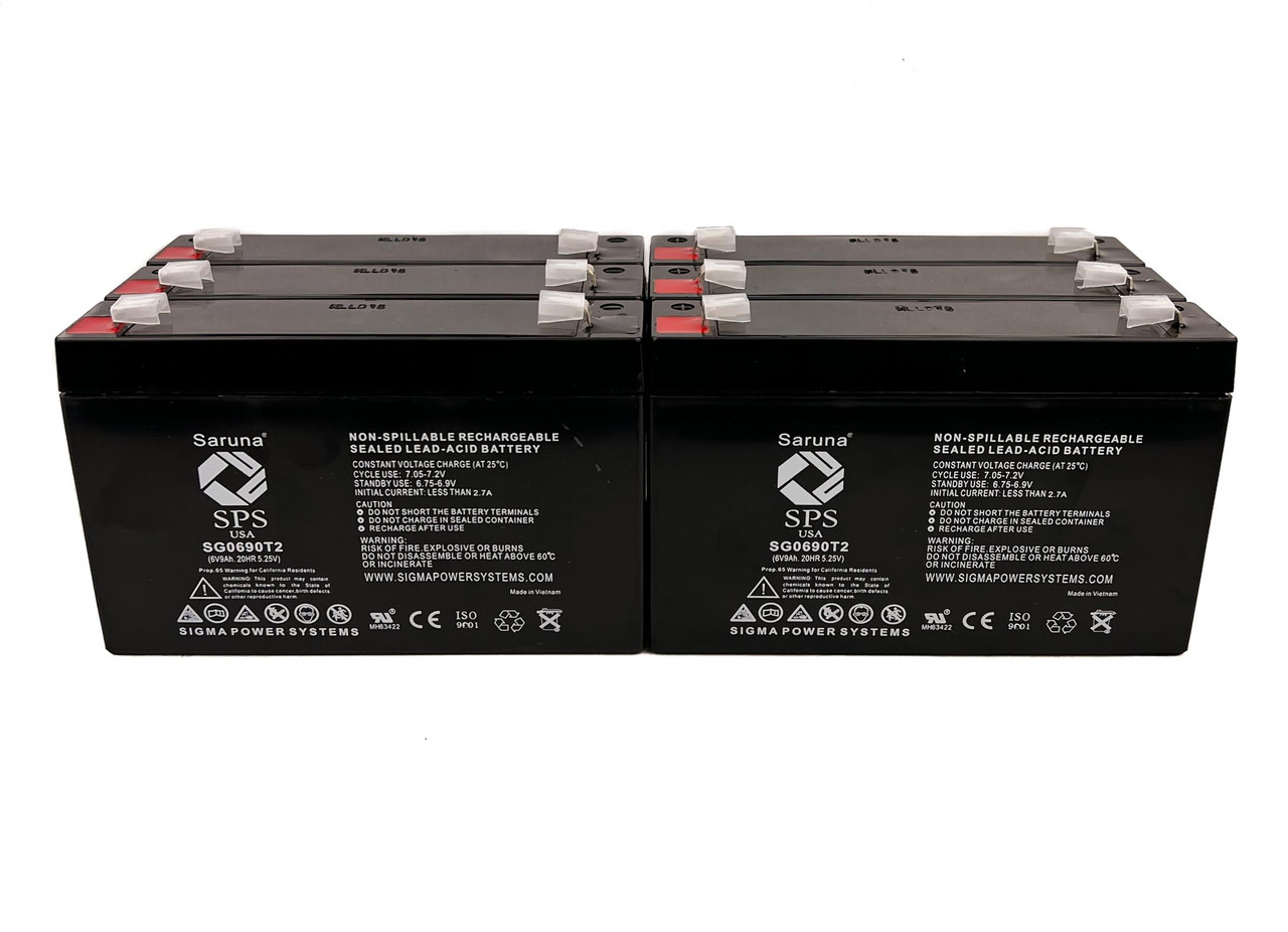 Raion Power RG0690T2 6V 9Ah Replacement Lead Acid Battery for LongWay 3FM9 - 6 Pack
