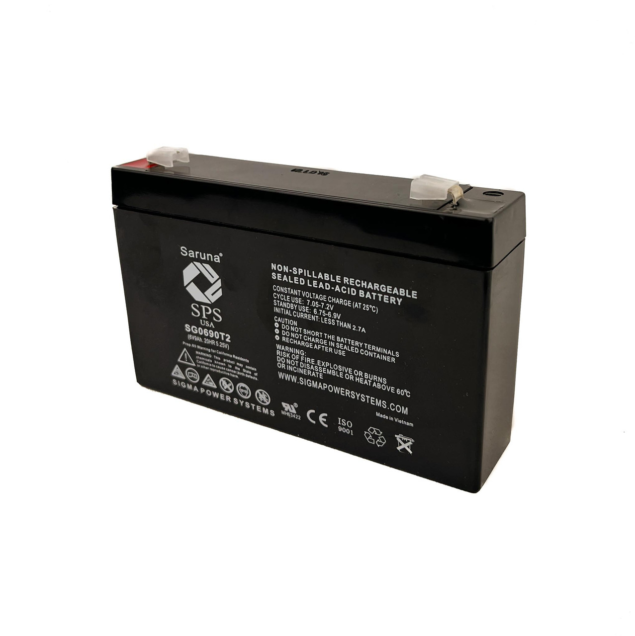 Raion Power RG0690T2 6V 9Ah Replacement Lead Acid Battery Cartridge for Eaton 103003269-6591