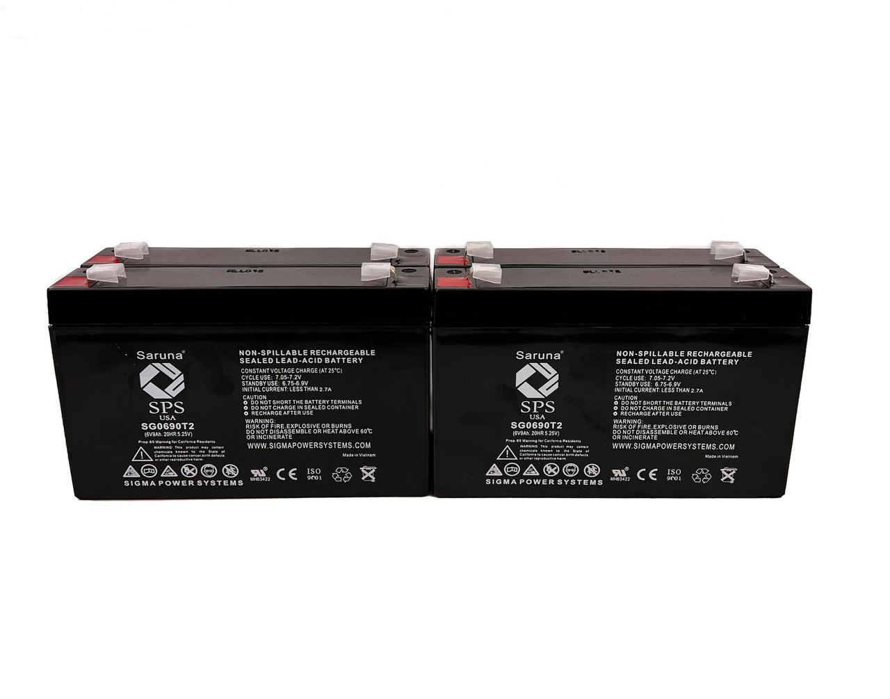 Raion Power RG0690T2 6V 9Ah Replacement UPS Battery Cartridge for APC RBC34 - 4 Pack