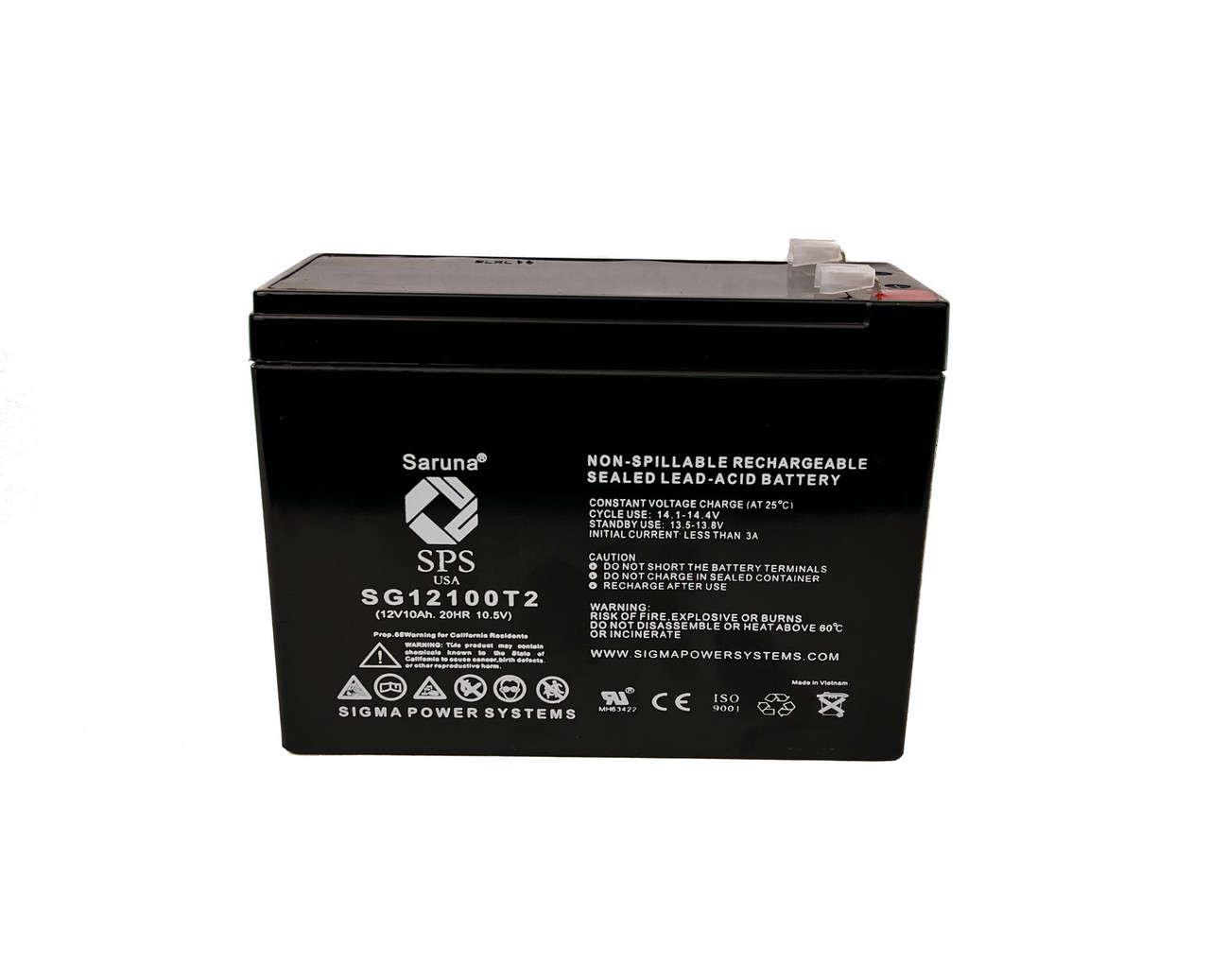 Raion Power RG12100T2 12V 10Ah Compatible Replacement Battery for Strident AGM GP12-10
