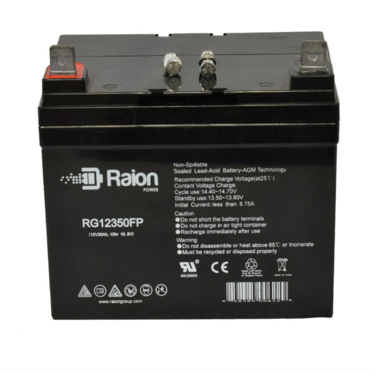 Raion Power RG12350FP 12V 35Ah Lead Acid Battery for Electric Mobility Rascal Convertible