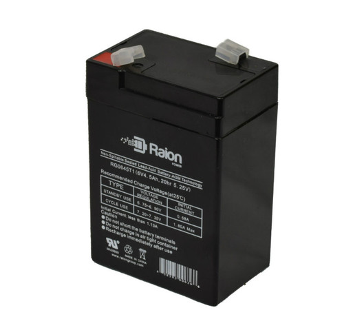 Raion Power RG0645T1 6V 4.5Ah Replacement Battery Cartridge for Alaris Medical 821 Intell Pump