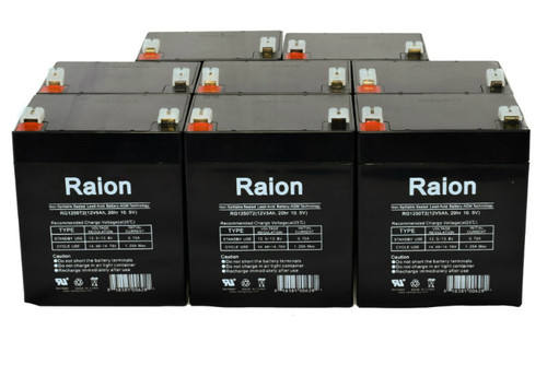 Raion Power RG1250T1 12V 5Ah Medical Battery for Pulmanetics LTV Ventilator 1000 - 8 Pack