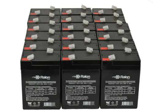 Raion Power 6V 4.5Ah Replacement Emergency Light Battery for Sho-Me 9985 - 18 Pack