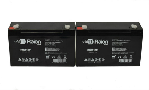 Raion Power RG06120T1 Replacement Emergency Light Battery for Big Beam 2ET6S8 - 2 Pack