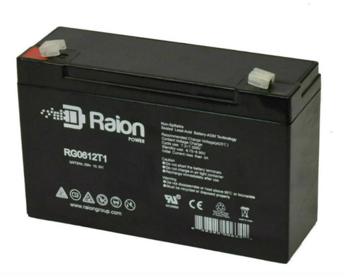 Raion Power RG06120T1 Replacement 6V 12Ah Emergency Light Battery for ELS BLJR