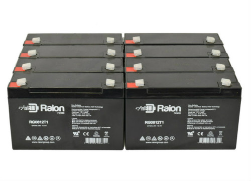 Raion Power RG06120T1 Replacement Emergency Light Battery for GS Portalac PE6V10 - 8 Pack