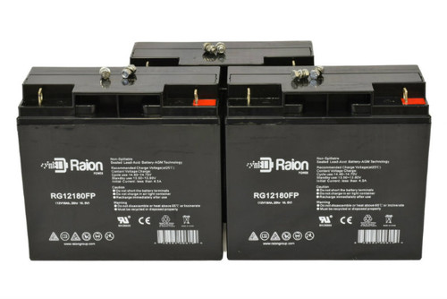 Raion Power Replacement RG12180FP 12V 18Ah Emergency Light Battery for ELS EDS12170 - 3 Pack