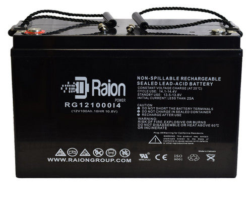 Raion Power 12V 100Ah SLA Battery With I4 Terminals For Hubbell 12-737