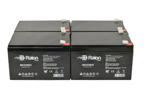 Raion Power 12V 12Ah Replacement Alarm Security System Battery for Altronix MAXIM77E - 4 Pack