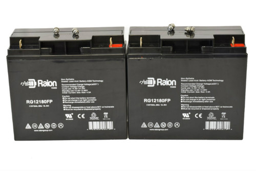 Raion Power Replacement 12V 18Ah Battery for Friendly Robotics Robomower STC81000 Lawn Mower - 2 Pack