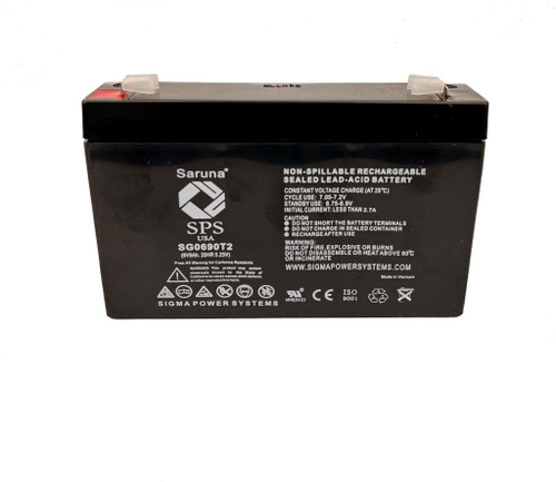 Raion Power RG0690T2 Replacement Battery Cartridge for Rollplay W480E-W 6V BMW i8 Black